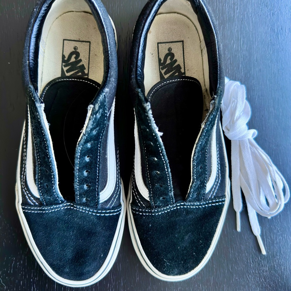 Vans Black and White Classic Slip-Ons